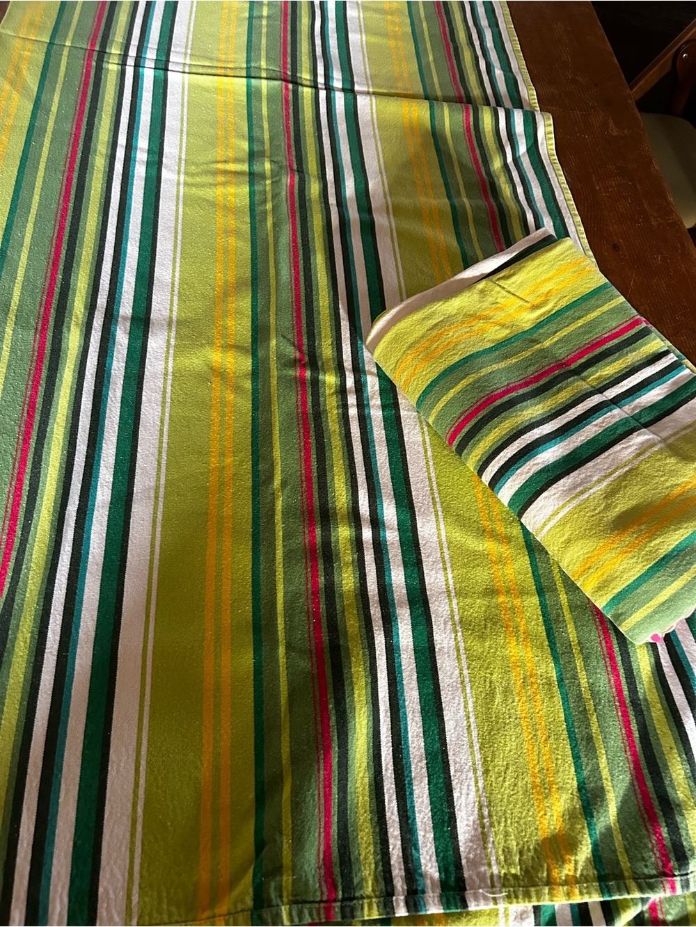 TWO IKEA all cotton bright large Swedish twin coverlets or tablecloths.